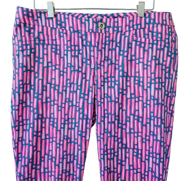 Lilly Pulitzer Kelly Skinny Ankle Pant Pink Mandevilla Slathouse Stripe Size 10 - Picture 5 of 7